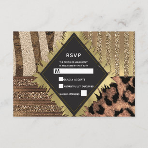 Lioness Safari Oerwoud Glam Modern Wedding RSVP