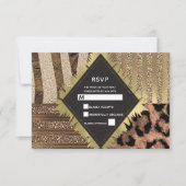 Lioness Safari Oerwoud Glam Modern Wedding RSVP (Voorkant)