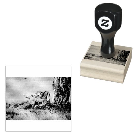 Lioness stretting rubberstempel (Gestempeld)