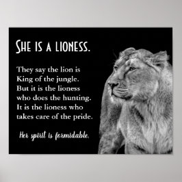 Lioness Thormed Inspirerend Poetry Poster