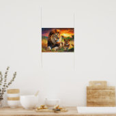 Lioness with Cub Poster (Keuken)