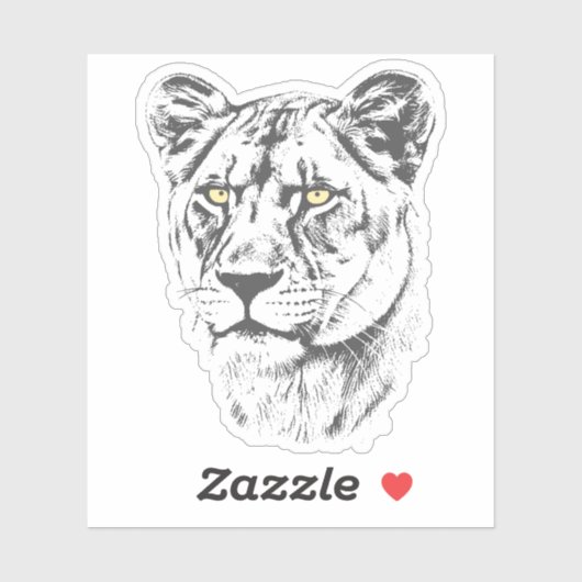 Lioness Yellow Eyes Sticker (Vel)