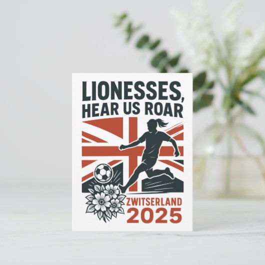  Lionesses, Hear Us Roar – English Women's Soccer Briefkaart