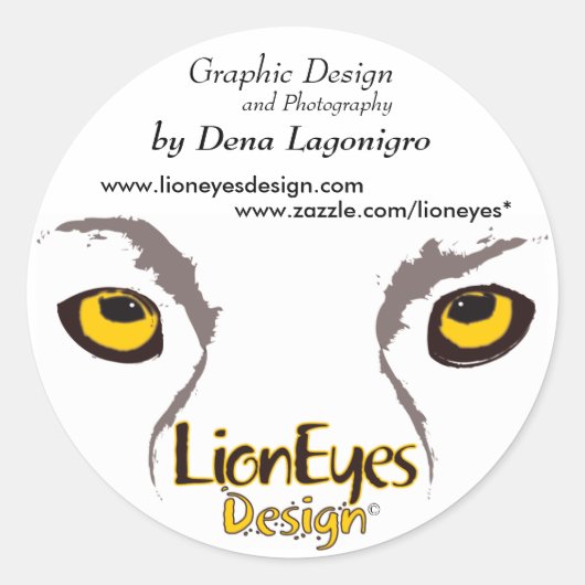 LionEyes ontwerp Ronde Sticker (Voorkant)