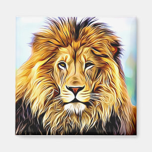 Lionface Digital-schilderij Magneet