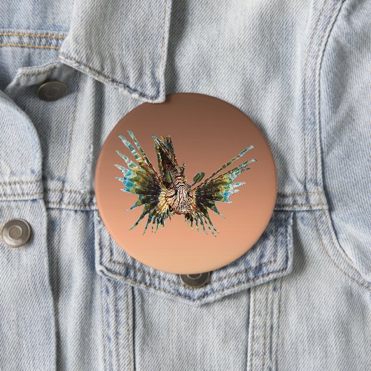 Lionfish - Abstract Design - Cut out of a photo |  Ronde Button 4,0 Cm (In situ)