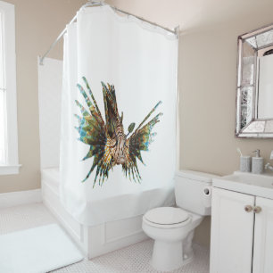 Lionfish - Abstract Ontwerp - Knippen uit een foto Douchegordijn