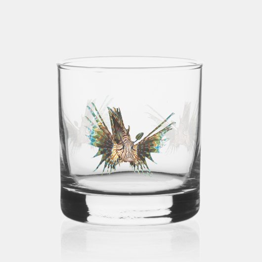 Lionfish - Abstract Ontwerp - Knippen uit een foto Whisky Glas (Links)