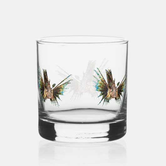Lionfish - Abstract Ontwerp - Knippen uit een foto Whisky Glas (Rechts)