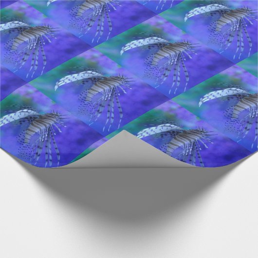 Lionfish Aquarium fish Paars Pterois Zebravis Cadeaupapier (Hoek)