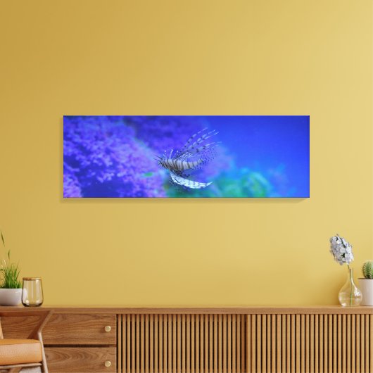 Lionfish Aquarium fish Paars Pterois Zebravis Canvas Afdruk (Insitu (Woonkamer))