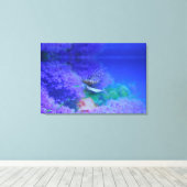 Lionfish Aquarium fish Paars Pterois Zebravis Canvas Afdruk (Insitu (Houten vloer))