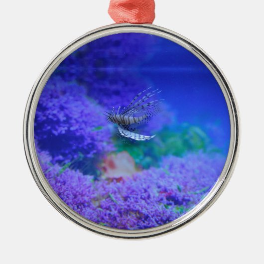 Lionfish Aquarium fish Paars Pterois Zebravis Metalen Ornament (Voorkant)
