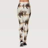 Lionfish Fish, Vintage Marine Ocean Life Animal Leggings (Achterkant)