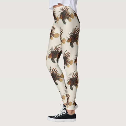 Lionfish Fish, Vintage Marine Ocean Life Animal Leggings (Links)