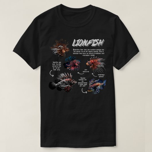 Lionfish Leuke feiten T-shirt (Design voorkant)