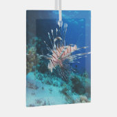Lionfish of Pterois Miles, Ocean Reef Fish Glas Ornament (Voorkant Rechts)