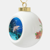 Lionfish of Pterois Miles, Ocean Reef Fish Keramische Bal Ornament (Rechts)