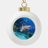 Lionfish of Pterois Miles, Ocean Reef Fish Keramische Bal Ornament (Voorkant)