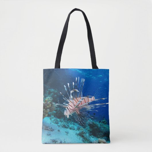Lionfish of Pterois Miles, Ocean Reef Fish Tote Bag (Voorkant)