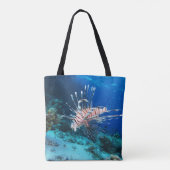 Lionfish of Pterois Miles, Ocean Reef Fish Tote Bag (Achterkant)