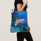 Lionfish of Pterois Miles, Ocean Reef Fish Tote Bag (Dichtbij)