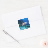 Lionfish of Pterois Miles, Ocean Reef Fish Vierkante Sticker (Envelop)