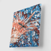 LionFish Spat-art Vierkante Klok (Hoek)