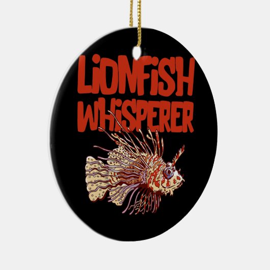 Lionfish Whisperer Zee Rock Diver Funny Lion Fish Keramisch Ornament (Rechts)