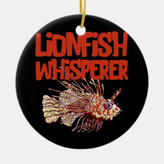 Lionfish Whisperer Zee Rock Diver Funny Lion Fish Keramisch Ornament (Voorkant)