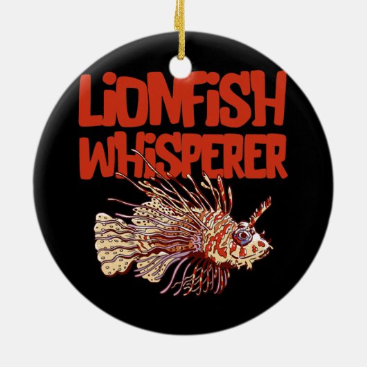 Lionfish Whisperer Zee Rock Diver Funny Lion Fish Keramisch Ornament (Achterkant)