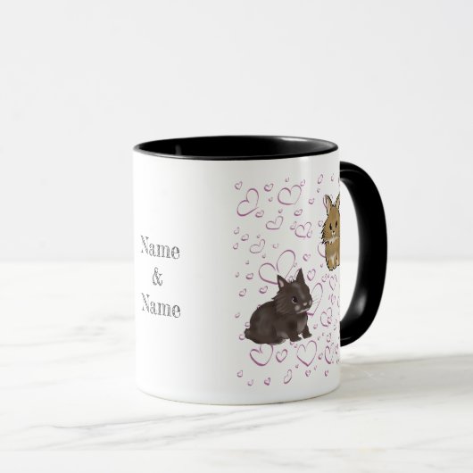 Lionhead bunnies with hearts  mok (Voorkant rechts)