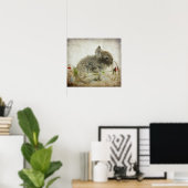 Lionhead Bunny and Wine Glass Poster (Thuiskantoor)