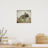 Lionhead Bunny and Wine Glass Poster (Keuken)