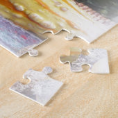 Lionhead bunny met bloemen op een legpuzzel (Zijkant)