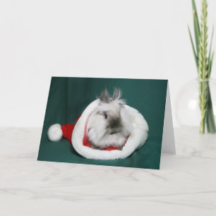Lionhead Bunny Santa Feestdagen Kaart