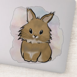 Lionhead bunny watercolor  sticker