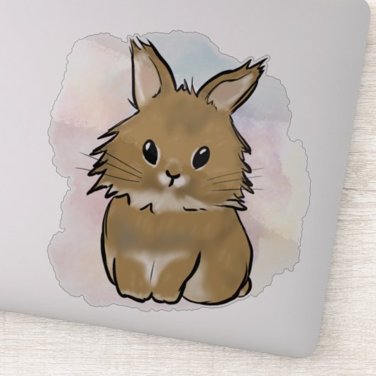 Lionhead bunny watercolor  sticker (Detail)