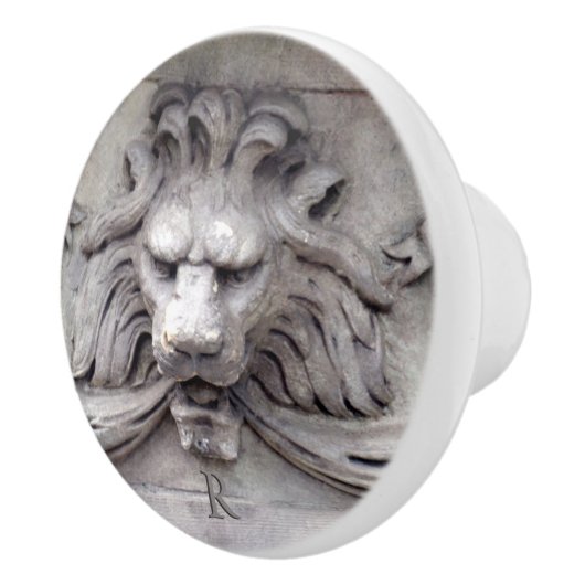 LionHead Classic Architectonisch Monogrammed Keramische Knop (Rechts)