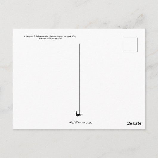 LionHead Dandy Lion Flower Floriography Briefkaart (Achterkant)