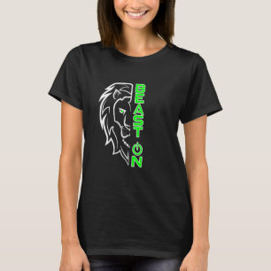 Lionhoofd Beest op trainingsorgaan voor groene fit T-shirt