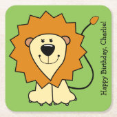 Lionillustratie aangepast tekstpapier onderzetters (Voorkant)