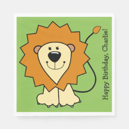 Lionillustratie aangepast tekstpapier servetten