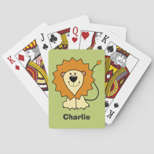Lionillustratie, aangepaste naam speelkaarten van 