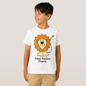 Lionillustratie aangepaste tekstkleding t-shirt (Voorkant volledig)