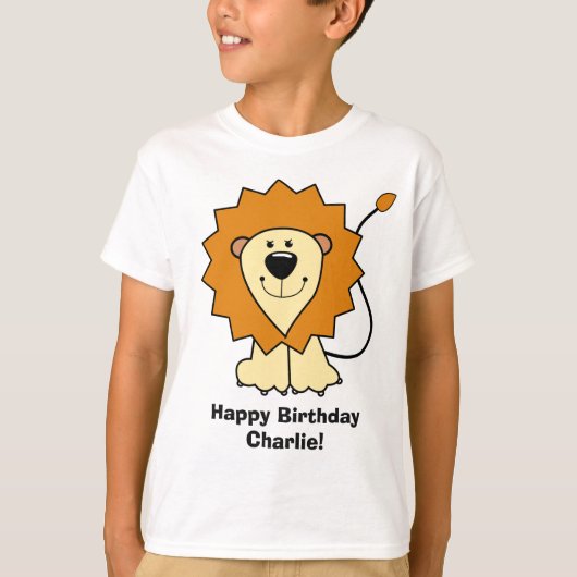 Lionillustratie aangepaste tekstkleding t-shirt (Voorkant)