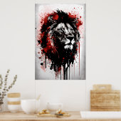 Lioninkschildering Poster (Keuken)