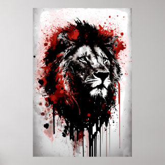 Lioninkschildering Poster