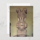 Lionkapitaal van de pijler van keizer Ashoka Briefkaart (Voorkant / Achterkant)