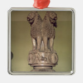 Lionkapitaal van de pijler van keizer Ashoka Metalen Ornament (Voorkant)